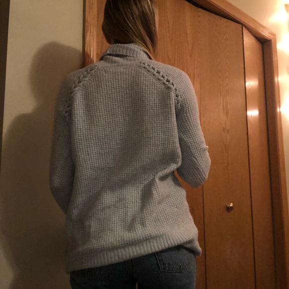 American Eagle Fuzzy Baby Blue Turtleneck Sweater - Picture 5 of 6